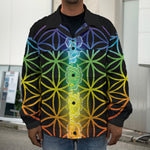 Seven Chakras Flower Of Life Print Men's Shirt Jacket