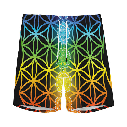 Seven Chakras Flower Of Life Print Men's Sports Shorts