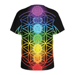 Seven Chakras Flower Of Life Print Men's Sports T-Shirt