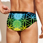 Seven Chakras Flower Of Life Print Men's Swim Briefs