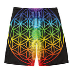 Seven Chakras Flower Of Life Print Men's Swim Trunks