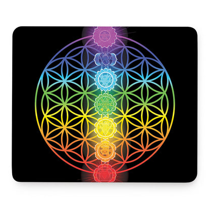 Seven Chakras Flower Of Life Print Mouse Pad