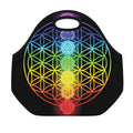 Seven Chakras Flower Of Life Print Neoprene Lunch Bag