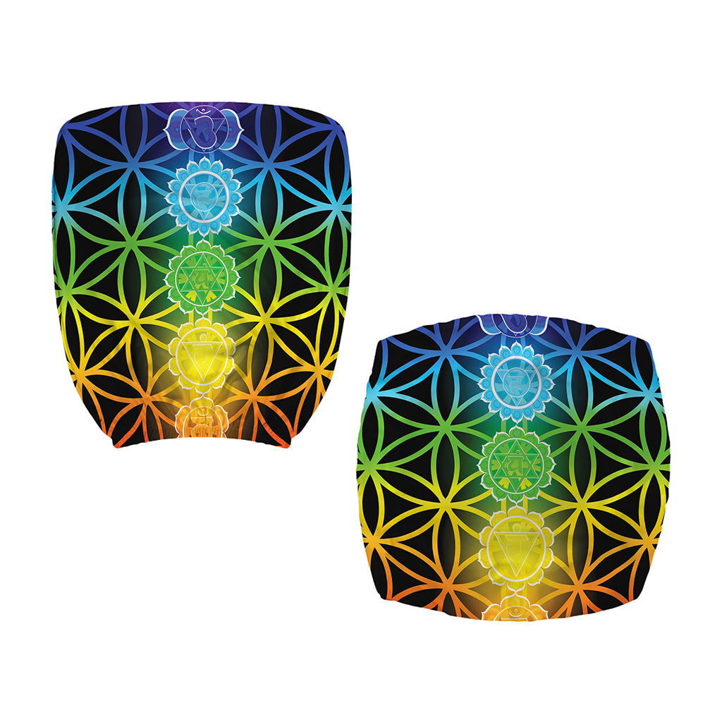 Seven Chakras Flower Of Life Print Office Chair Cover