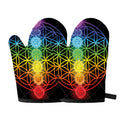 Seven Chakras Flower Of Life Print Oven Mitts