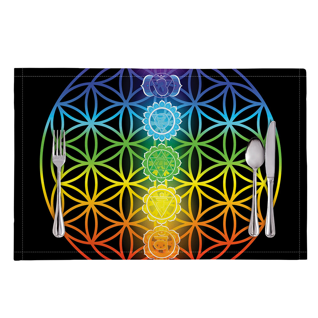 Seven Chakras Flower Of Life Print Placemat