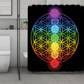 Seven Chakras Flower Of Life Print Polyester Shower Curtain