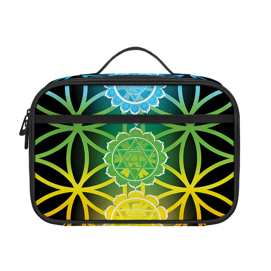 Seven Chakras Flower Of Life Print Portable Lunch Bag