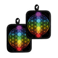 Seven Chakras Flower Of Life Print Pot Holders
