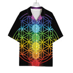 Seven Chakras Flower Of Life Print Rayon Hawaiian Shirt