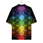 Seven Chakras Flower Of Life Print Rayon Hawaiian Shirt