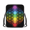 Seven Chakras Flower Of Life Print Rectangular Crossbody Bag