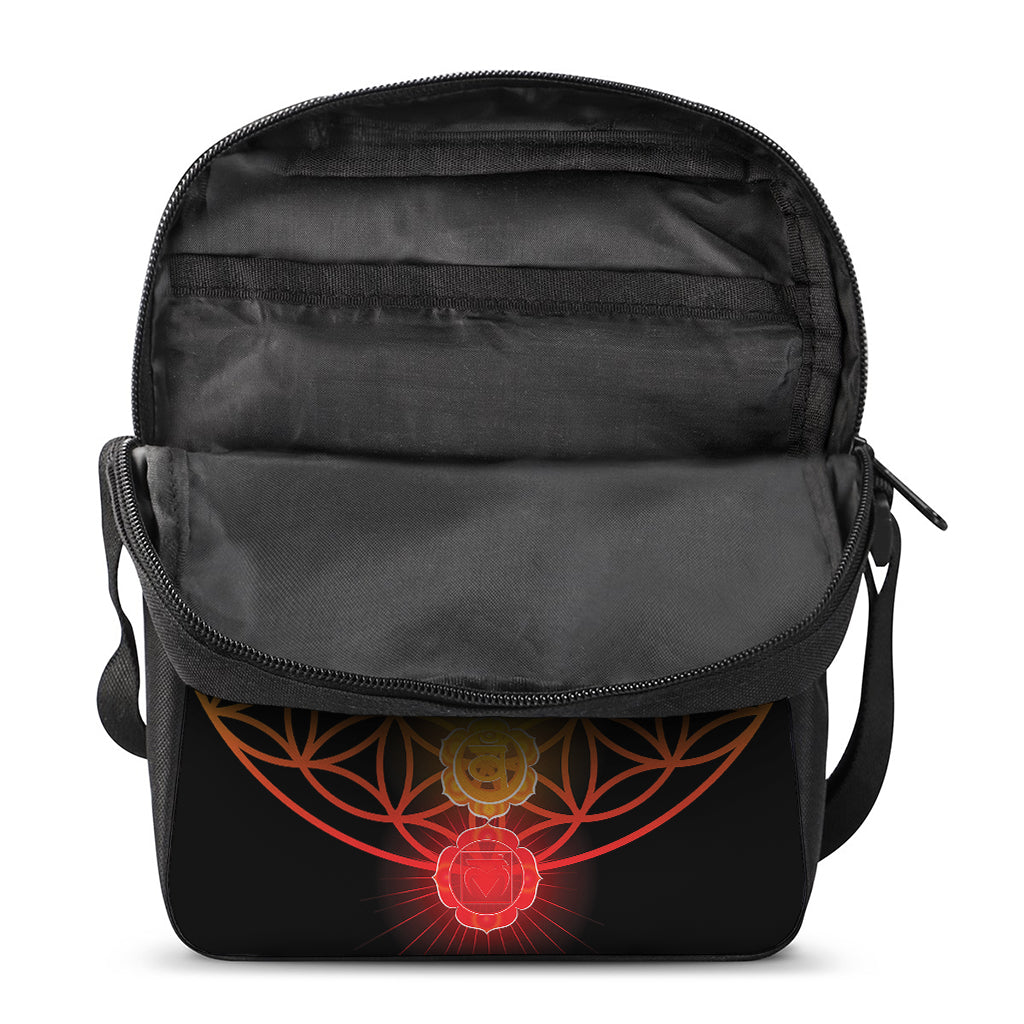 Seven Chakras Flower Of Life Print Rectangular Crossbody Bag