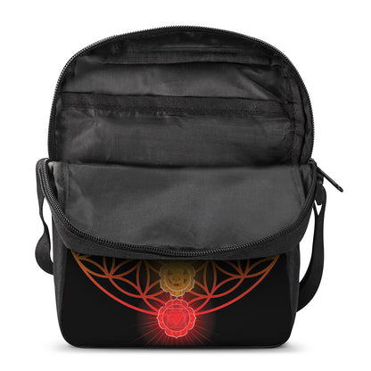 Seven Chakras Flower Of Life Print Rectangular Crossbody Bag