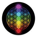 Seven Chakras Flower Of Life Print Round Floor Mat