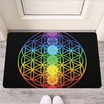 Seven Chakras Flower Of Life Print Rubber Doormat
