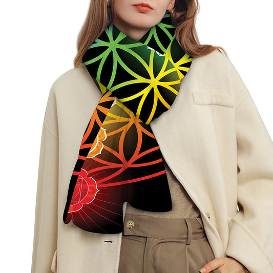 Seven Chakras Flower Of Life Print Scarf
