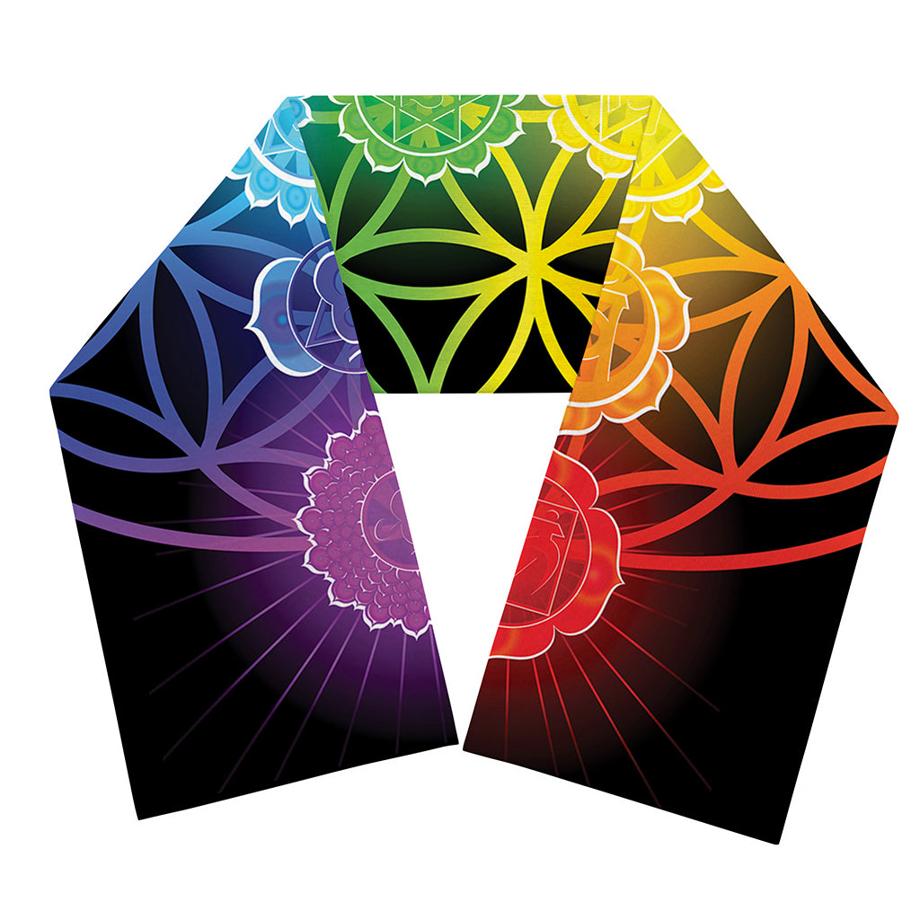 Seven Chakras Flower Of Life Print Scarf