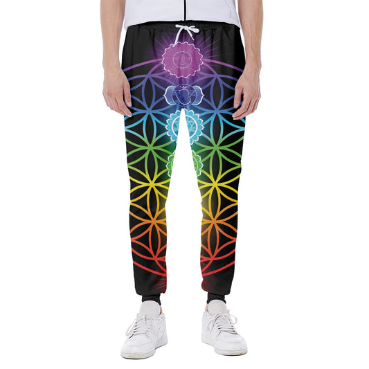 Seven Chakras Flower Of Life Print Scuba Joggers