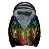 Seven Chakras Flower Of Life Print Sherpa Lined Zip Up Hoodie
