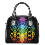Seven Chakras Flower Of Life Print Shoulder Handbag