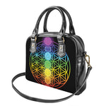 Seven Chakras Flower Of Life Print Shoulder Handbag