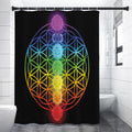 Seven Chakras Flower Of Life Print Shower Curtain