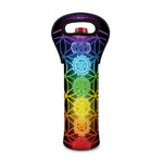 Seven Chakras Flower Of Life Print Single Neoprene Wine Tote