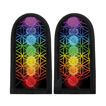Seven Chakras Flower Of Life Print Skillet Handle Cover