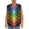 Seven Chakras Flower Of Life Print Sleeveless Baseball Jersey