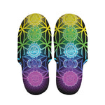Seven Chakras Flower Of Life Print Slippers