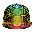Seven Chakras Flower Of Life Print Snapback Cap