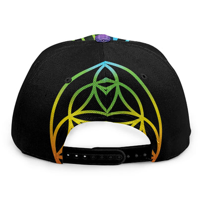 Seven Chakras Flower Of Life Print Snapback Cap