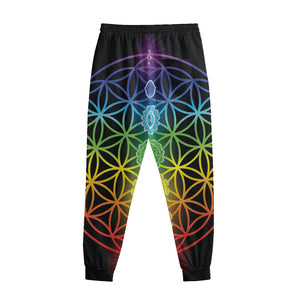 Seven Chakras Flower Of Life Print Sweatpants