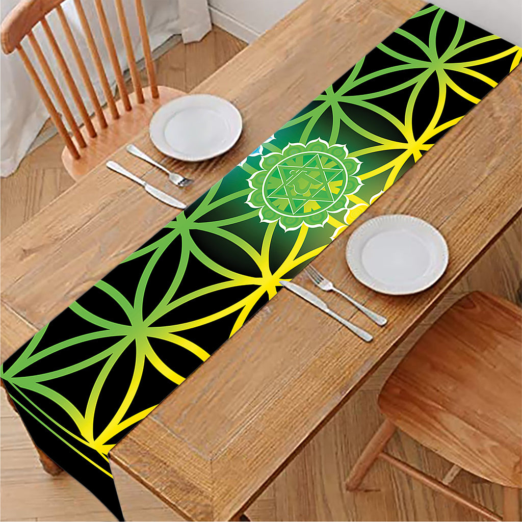 Seven Chakras Flower Of Life Print Table Runner