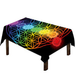 Seven Chakras Flower Of Life Print Tablecloth