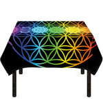 Seven Chakras Flower Of Life Print Tablecloth