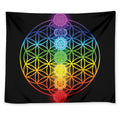 Seven Chakras Flower Of Life Print Tapestry