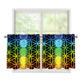Seven Chakras Flower Of Life Print Tier Curtains