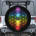Seven Chakras Flower Of Life Print Tire Cover With Camera Hole