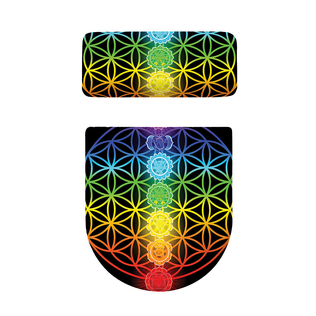 Seven Chakras Flower Of Life Print Toilet Lid And Tank Cover Set