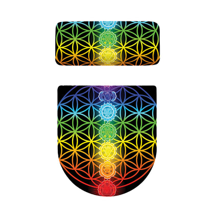 Seven Chakras Flower Of Life Print Toilet Lid And Tank Cover Set