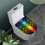 Seven Chakras Flower Of Life Print Toilet Lid Cover