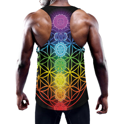 Seven Chakras Flower Of Life Print Training Tank Top