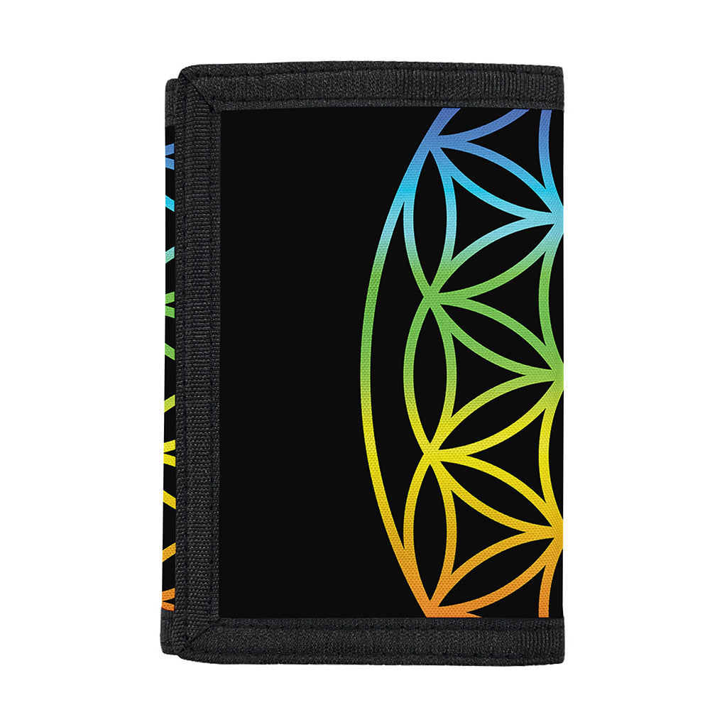 Seven Chakras Flower Of Life Print Trifold Wallet