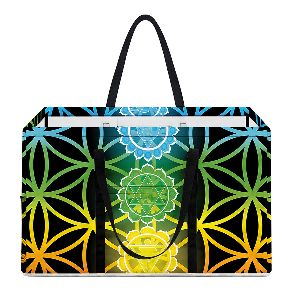 Seven Chakras Flower Of Life Print Utility Tote Bag