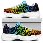 Seven Chakras Flower Of Life Print White Chunky Shoes