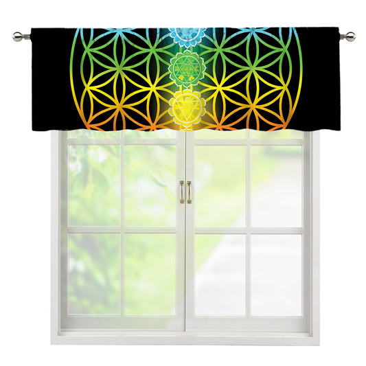 Seven Chakras Flower Of Life Print Window Valance