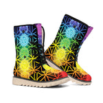 Seven Chakras Flower Of Life Print Winter Boots