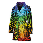 Seven Chakras Flower Of Life Print Women's Bathrobe